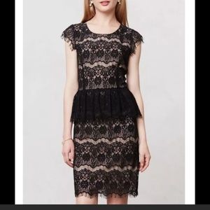 Anthropologie Maeve Elsa peplum dress black S NWT